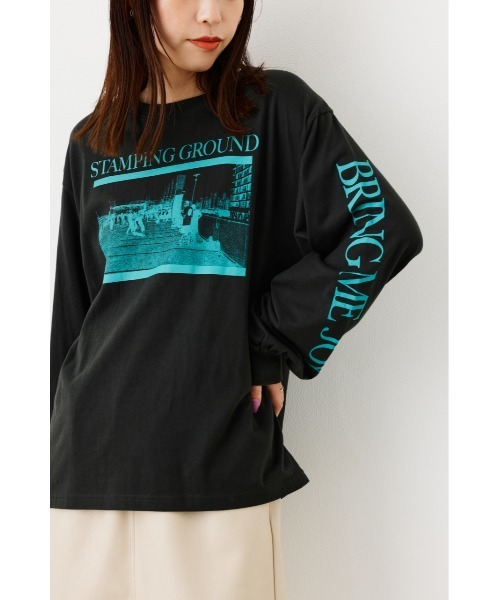 RODEO CROWNS WIDE BOWL(ロデオクラウンズワイドボウル)の「BMJ Photo L/S Tシャツ(Tシャツ/カットソー・レディース・オフホワイト/マスタード/チャコールグレー・FREE)」の3枚目の写真