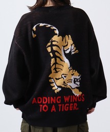 JUNGLESTORM グラフィックジャガードクルーネックニット