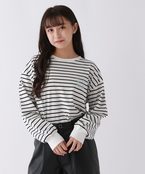 repipi armario（レピピ アルマリオ）の「スソスリットルーズロンT（Tシャツ/カットソー・キッズ・その他/ホワイト/ブラック・SMALL/LARGE/MEDIUM）」の8枚目の写真