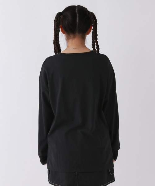 repipi armario（レピピ アルマリオ）の「スソスリットルーズロンT（Tシャツ/カットソー・キッズ・その他/ホワイト/ブラック・SMALL/LARGE/MEDIUM）」の11枚目の写真