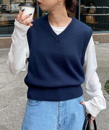 Chillfar | ベーシックVネックニットベスト(ベスト)