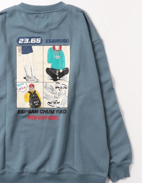 23.65(イーシプサムチョンユクオ)の「23.65/イーシプサムチョンユクオ 【web限定】23.65×RED CAP GIRL イラストプリントクルースウェット(スウェット・レディース・ブラック系5/ブルー系5/グレー系2/ブルー系1/ブラック系3/ブラック系4/ブラック系1/ブルー系2/グレー系1/ブルー系3/グレー系3/ブラック系2/グレー系5/グレー系4/ブルー系4・X-LARGE/MEDIUM/LARGE)」の1枚目の写真