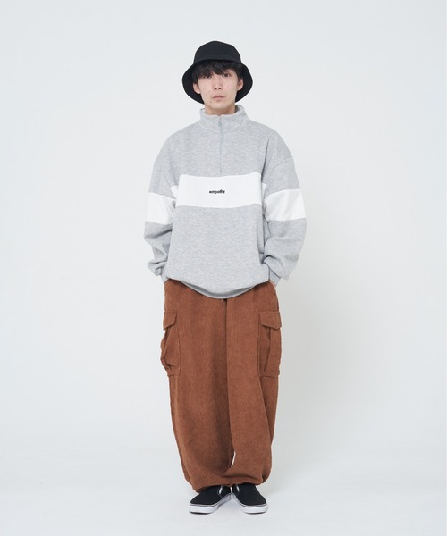 CORISCO（コリスコ）の「裏起毛切替BIGハーフジップ(M1)（スウェット・メンズ・ネイビー/ダークグリーン/ブラック/グレー・LARGE/MEDIUM/X-LARGE）」の22枚目の写真