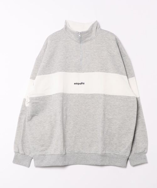 CORISCO（コリスコ）の「裏起毛切替BIGハーフジップ(M1)（スウェット・メンズ・ネイビー/ダークグリーン/ブラック/グレー・LARGE/MEDIUM/X-LARGE）」の7枚目の写真