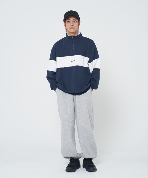 CORISCO（コリスコ）の「裏起毛切替BIGハーフジップ(M1)（スウェット・メンズ・ネイビー/ダークグリーン/ブラック/グレー・LARGE/MEDIUM/X-LARGE）」の18枚目の写真