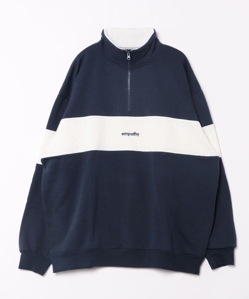 CORISCO（コリスコ）の「裏起毛切替BIGハーフジップ(M1)（スウェット・メンズ・ネイビー/ダークグリーン/ブラック/グレー・LARGE/MEDIUM/X-LARGE）」の19枚目の写真