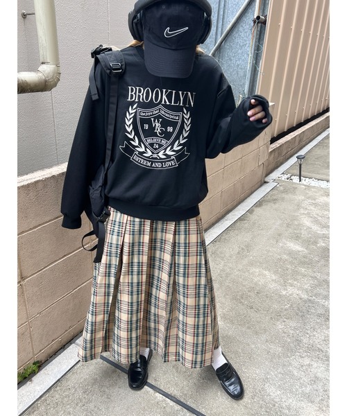 WC（ダブル シー）の「2WAYチェックプリーツロングスカート（スカート