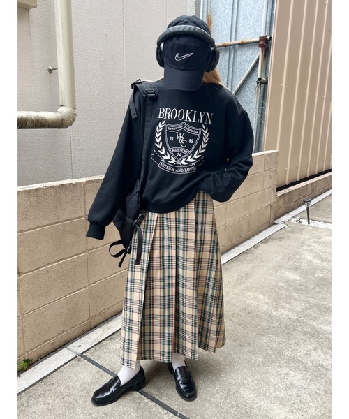 WC（ダブル シー）の「2WAYチェックプリーツロングスカート（スカート