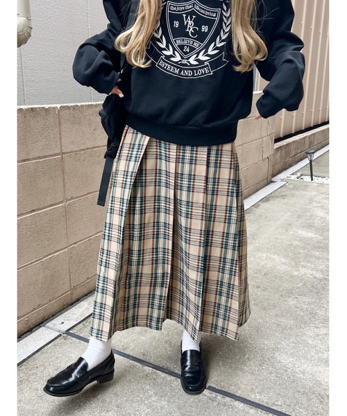 WC（ダブル シー）の「2WAYチェックプリーツロングスカート（スカート