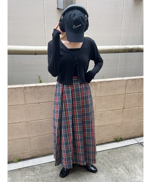 WC（ダブル シー）の「2WAYチェックプリーツロングスカート