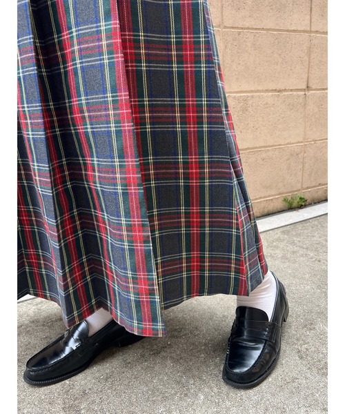 WC（ダブル シー）の「2WAYチェックプリーツロングスカート（スカート・レディース・レッド/グレー/ベージュ・FREE）」の8枚目の写真
