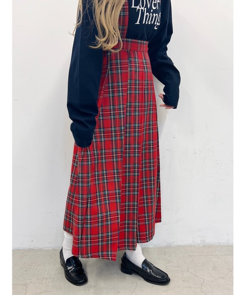 美品☆グッチ　GG ダブルチェーン　スカート　チェック　ロング　プリーツ　LL GUCCI - 美品☆グッチ GG ダブルチェーン スカート チェック