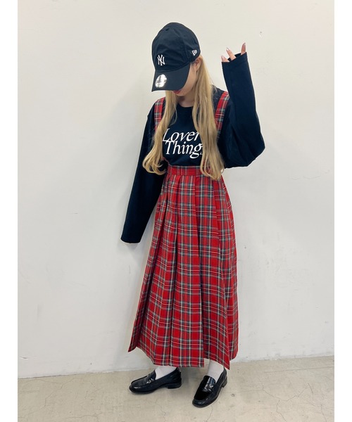 WC（ダブル シー）の「2WAYチェックプリーツロングスカート（スカート・レディース・レッド/グレー/ベージュ・FREE）」の21枚目の写真