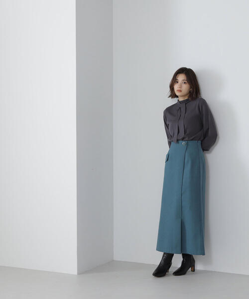 NATURAL BEAUTY BASIC（ナチュラルビューティーベーシック）の「◇ハイネックナローボウタイニット（ニット/セーター・レディース・ライトグリーン/オフホワイト/チャコールグレー・FREE）」の18枚目の写真