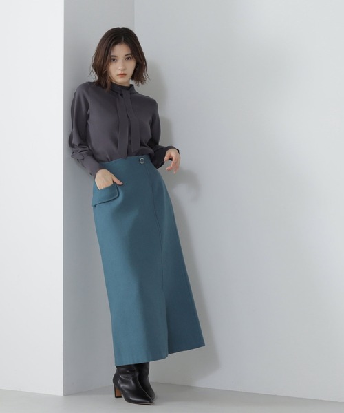 NATURAL BEAUTY BASIC（ナチュラルビューティーベーシック）の「◇ハイネックナローボウタイニット（ニット/セーター・レディース・ライトグリーン/オフホワイト/チャコールグレー・FREE）」の11枚目の写真