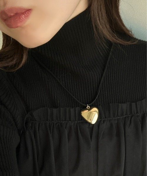 apres jour mignon(アプレジュールミニョン)の「【apresjour mignon×ARIAZ】2WAYビックハートネックレス(ネックレス・レディース・シルバー/ゴールド・ONESIZE)」の2枚目の写真
