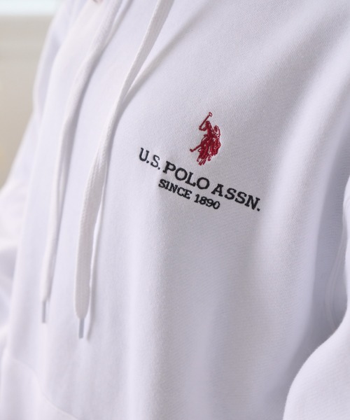 U.S. POLO ASSN.(ユーエスポロアッスン)の「U.S. POLO ASSN. ユニセックス 裏起毛 プルオーバー パーカー PLM33310(パーカー・レディース・ブラック/ネイビー/オフホワイト・L/M)」の5枚目の写真