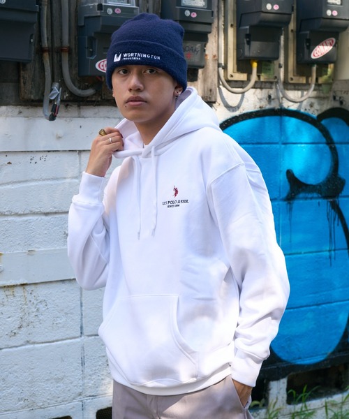 U.S. POLO ASSN.(ユーエスポロアッスン)の「U.S. POLO ASSN. ユニセックス 裏起毛 プルオーバー パーカー PLM33310(パーカー・レディース・ブラック/ネイビー/オフホワイト・L/M)」の12枚目の写真