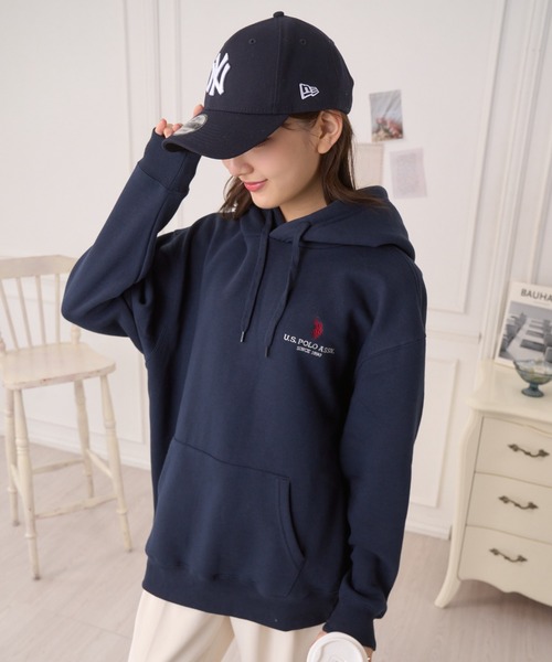 U.S. POLO ASSN.(ユーエスポロアッスン)の「U.S. POLO ASSN. ユニセックス 裏起毛 プルオーバー パーカー PLM33310(パーカー・レディース・ブラック/ネイビー/オフホワイト・L/M)」の22枚目の写真