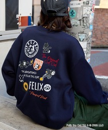 【FELIX】別注 フェリックス ヴィンテージライクデザイン ビッグシルエット裏起毛スウェット