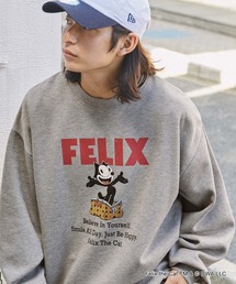 【FELIX】別注 フェリックス ヴィンテージライクデザイン ビッグシルエット裏起毛スウェット