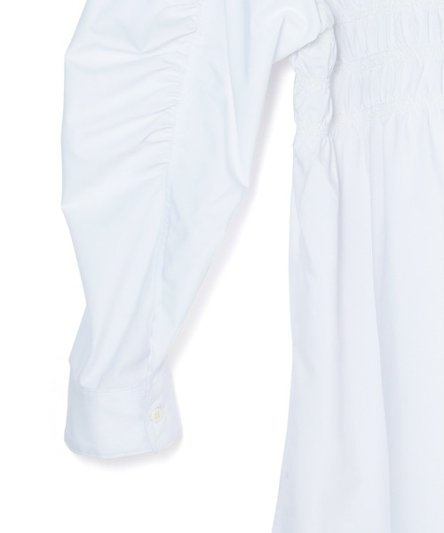 AULA（アウラ）の「【AULA】スモッキングオーバーシャツ（シャツ/ブラウス・レディース・ブラック/ホワイト・FREE）」の12枚目の写真