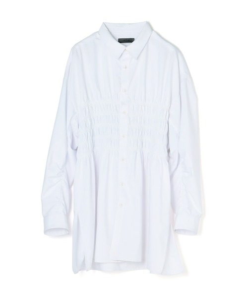 AULA（アウラ）の「【AULA】スモッキングオーバーシャツ（シャツ/ブラウス・レディース・ブラック/ホワイト・FREE）」の14枚目の写真