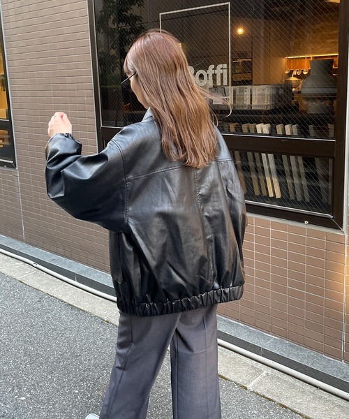 LE MORE（リモア）の「フェイクレザージャケット（その他アウター・レディース・ブラック・FREE）」の7枚目の写真