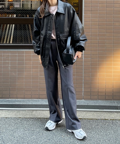 新品❤︎ZARAブラックフェイクレザージャケット ボタン付き