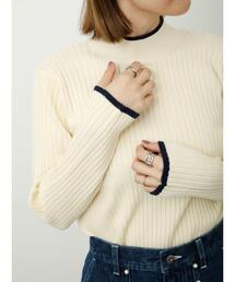 Lugnoncure | ワイドリブ配色ハイネックニット(ニット/セーター)
