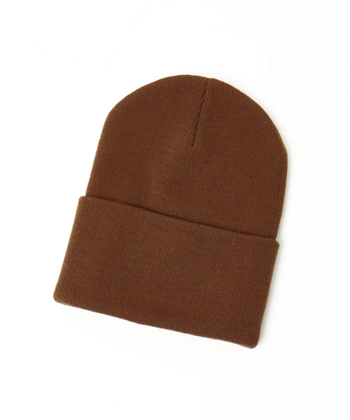 ABAHOUSE（アバハウス）の「＜BASIQUENTI＞【丸洗いOK】ユニセックス シンプル ワイドロール プレーンワッチ ニットワッチ/ニットキャップ（ニットキャップ/ビーニー・メンズ・グリーン系その他/ブラック/マスタード/ダークネイビー/オフホワイト/ブラウン/ブラウン系その他/グレー系その他・フリー）」の4枚目の写真