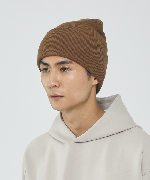 ABAHOUSE（アバハウス）の「＜BASIQUENTI＞【丸洗いOK】ユニセックス シンプル ワイドロール プレーンワッチ ニットワッチ/ニットキャップ（ニットキャップ/ビーニー・メンズ・グリーン系その他/ブラック/マスタード/ダークネイビー/オフホワイト/ブラウン/ブラウン系その他/グレー系その他・フリー）」の10枚目の写真