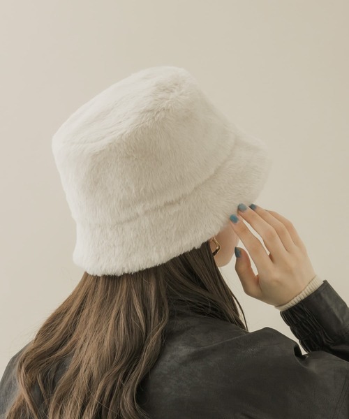 SMELLY（スメリー）の「ファーバケットハット（ハット・レディース・アイボリー/ブラック・-）」の9枚目の写真