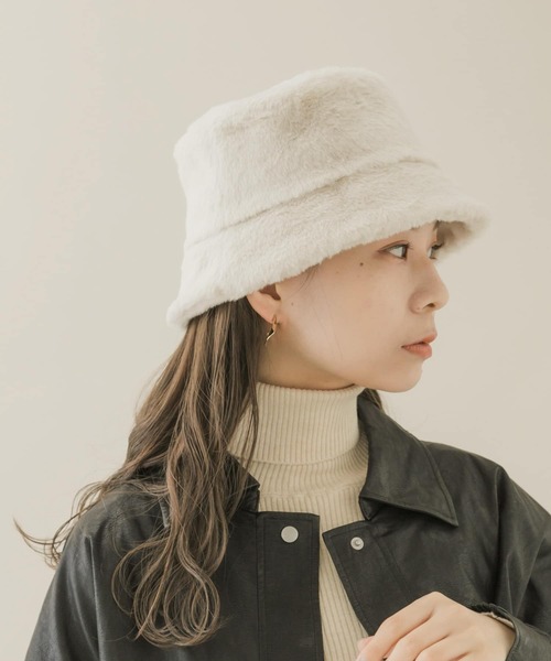 SMELLY（スメリー）の「ファーバケットハット（ハット・レディース・アイボリー/ブラック・-）」の10枚目の写真