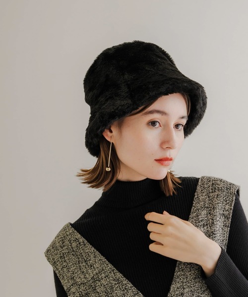 SMELLY（スメリー）の「ファーバケットハット（ハット・レディース・アイボリー/ブラック・-）」の15枚目の写真