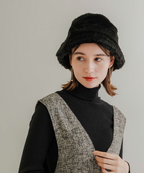 SMELLY（スメリー）の「ファーバケットハット（ハット・レディース・アイボリー/ブラック・-）」の17枚目の写真