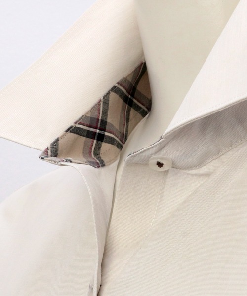 TOKYO SHIRTS（トウキョウシャツ）の「形態安定ノーアイロン レギュラー 長袖ビジネスワイシャツ（ビジネスシャツ・レディース・ベージュ・M/S/LL/XL/L）」の5枚目の写真