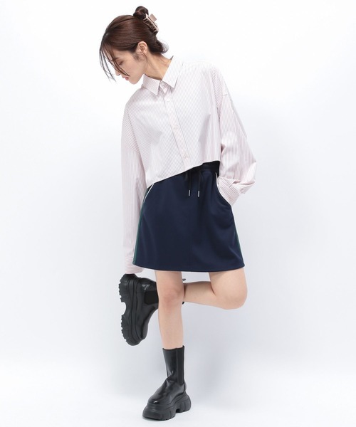 Anui（アニュイ）の「【TGC teen 着用アイテム/Anui】トラックミニスカート（スカート・レディース・ネイビー/ブラック・S）」の21枚目の写真