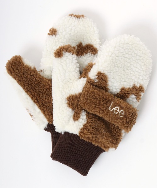 Lee（リー）の「Lee/リー Cow Pattern Boa Gloves/牛柄 ミトン ボア