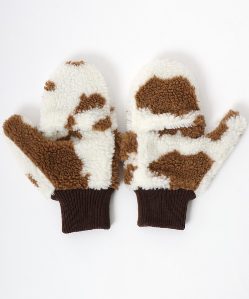 Lee（リー）の「Lee/リー Cow Pattern Boa Gloves/牛柄 ミトン ボア