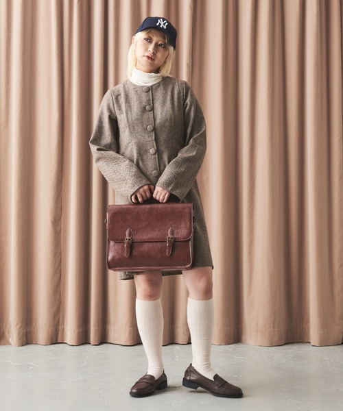 MERLOT(メルロー)の「ヘリンボーンミニワンピース(ワンピース・レディース・ベージュ/グレー・FREE)」の19枚目の写真