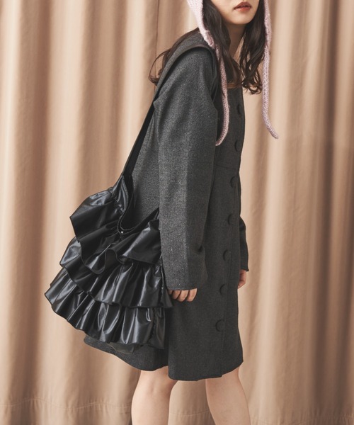 MERLOT(メルロー)の「ヘリンボーンミニワンピース(ワンピース・レディース・ベージュ/グレー・FREE)」の5枚目の写真