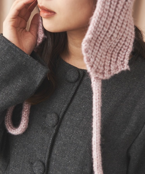 MERLOT(メルロー)の「ヘリンボーンミニワンピース(ワンピース・レディース・ベージュ/グレー・FREE)」の7枚目の写真