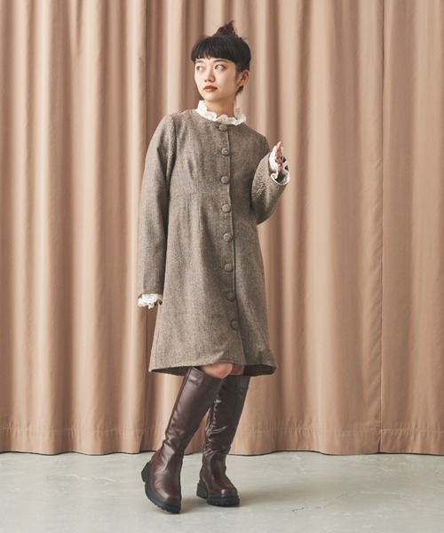 MERLOT(メルロー)の「ヘリンボーンミニワンピース(ワンピース・レディース・ベージュ/グレー・FREE)」の22枚目の写真