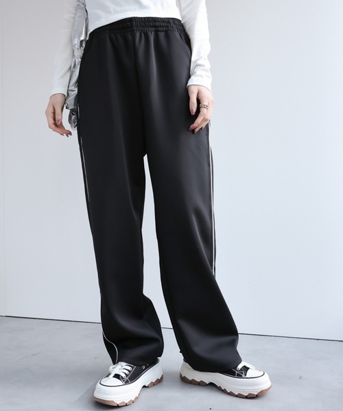 LAC-VERT（ラック・ヴェール）の「【セットアップ対応】配色トラックジャージ/パンツ（その他パンツ・レディース・ブラック/ピンク/ベージュ・FREE）」の19枚目の写真