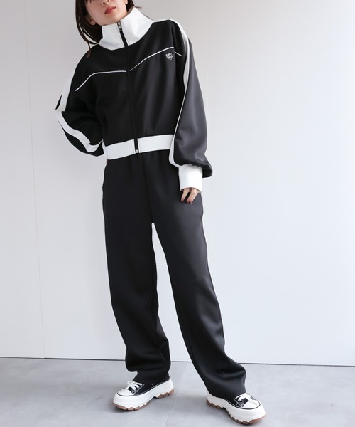 LAC-VERT（ラック・ヴェール）の「【セットアップ対応】配色トラックジャージ/パンツ（その他パンツ・レディース・ブラック/ピンク/ベージュ・FREE）」の6枚目の写真