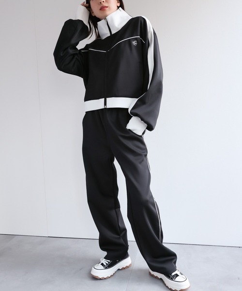 LAC-VERT（ラック・ヴェール）の「【セットアップ対応】配色トラックジャージ/パンツ（その他パンツ・レディース・ブラック/ピンク/ベージュ・FREE）」の20枚目の写真