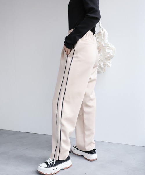 LAC-VERT（ラック・ヴェール）の「【セットアップ対応】配色トラックジャージ/パンツ（その他パンツ・レディース・ブラック/ピンク/ベージュ・FREE）」の14枚目の写真