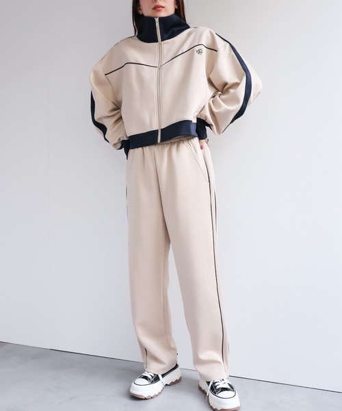 LAC-VERT（ラック・ヴェール）の「【セットアップ対応】配色トラックジャージ/パンツ（その他パンツ・レディース・ブラック/ピンク/ベージュ・FREE）」の18枚目の写真