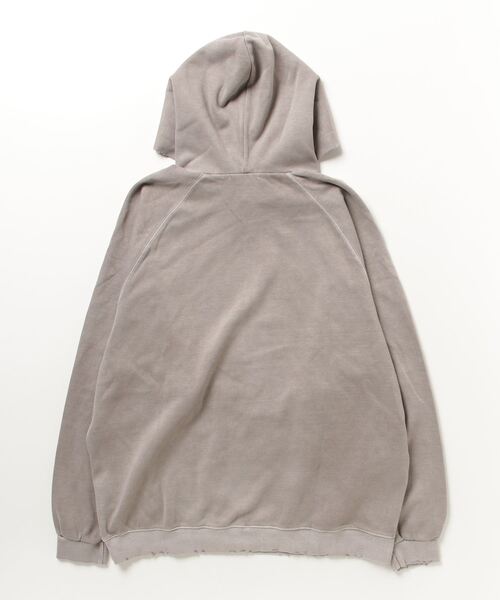 XU(エックスユー)の「ストリートファッション XU エックスユー studs pigment hoodie スタッズ ピグメント フーディー ラグランパーカー オーバーサイズ 長袖トップス 韓国ファッション(パーカー・メンズ・チャコールグレー/ベージュ・ONE SIZE)」の3枚目の写真